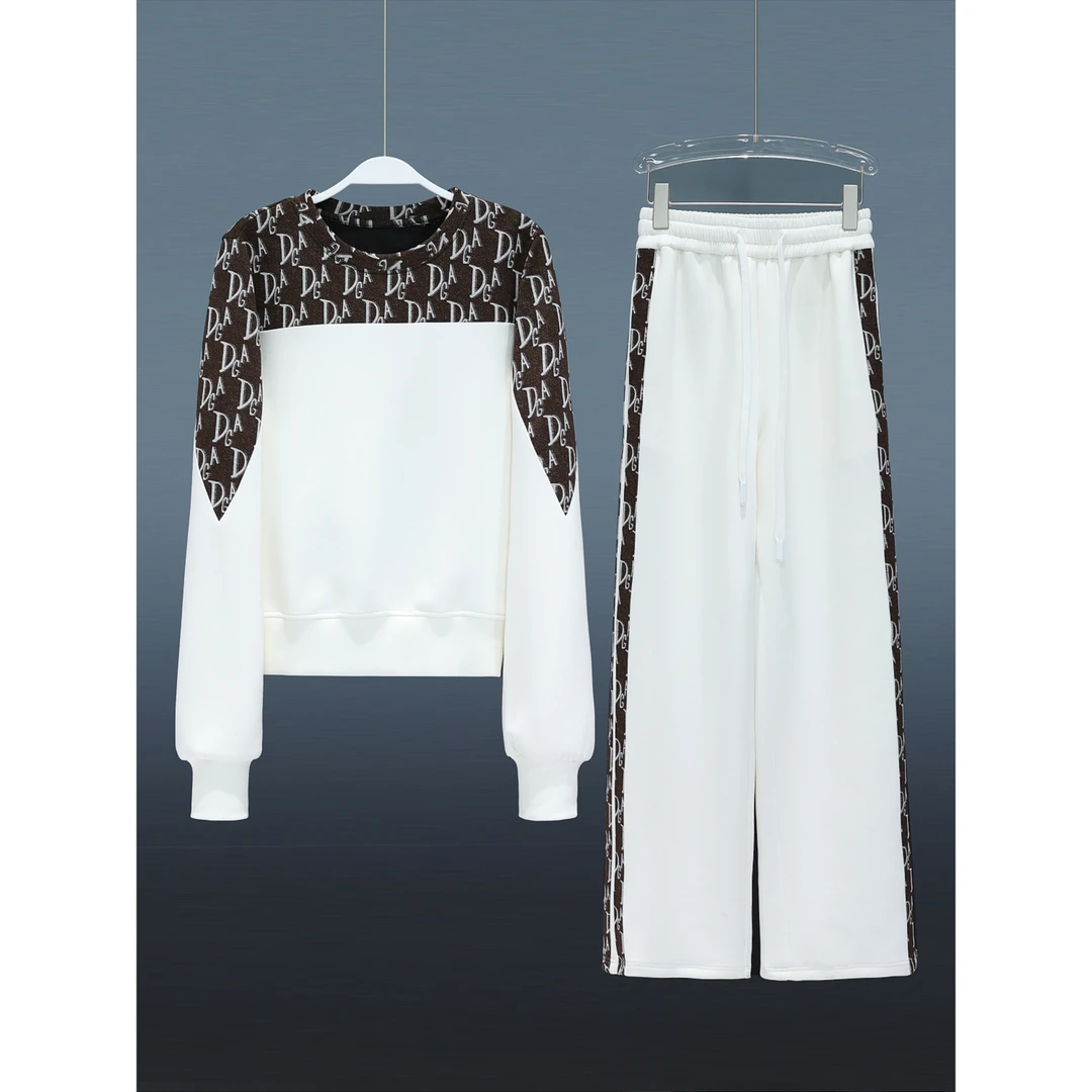 【韩哥女装】2024秋季小众设计师款韩系休闲感字母拼接套装/2756