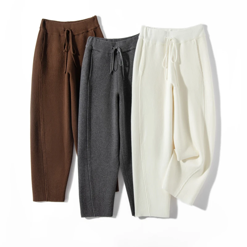 2024上新【100羊毛】冬季加厚镰刀裤  宽松休闲百搭