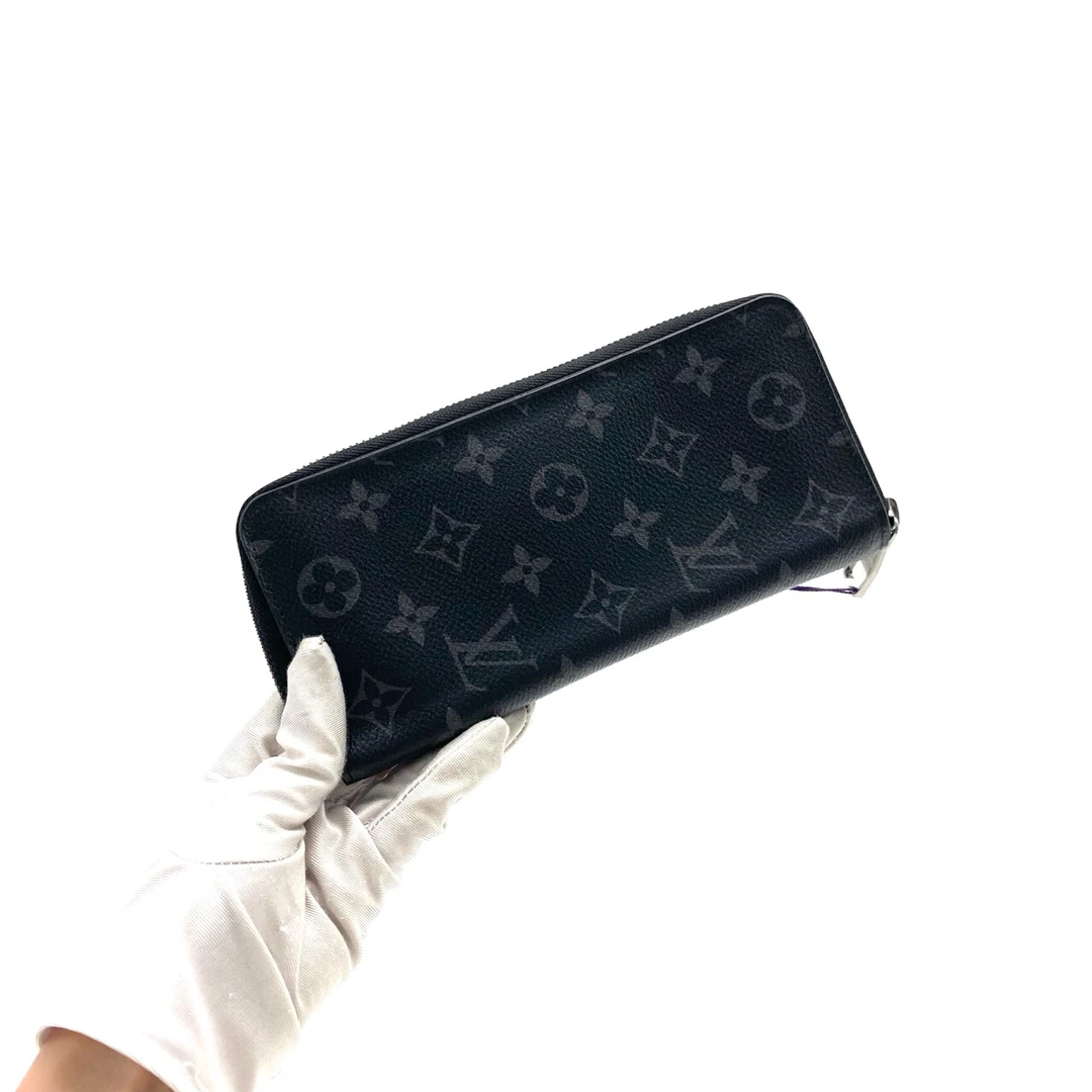 95新 LouisVuitton/路易威登 98新  黑老花拉链钱包 尺寸20/10
