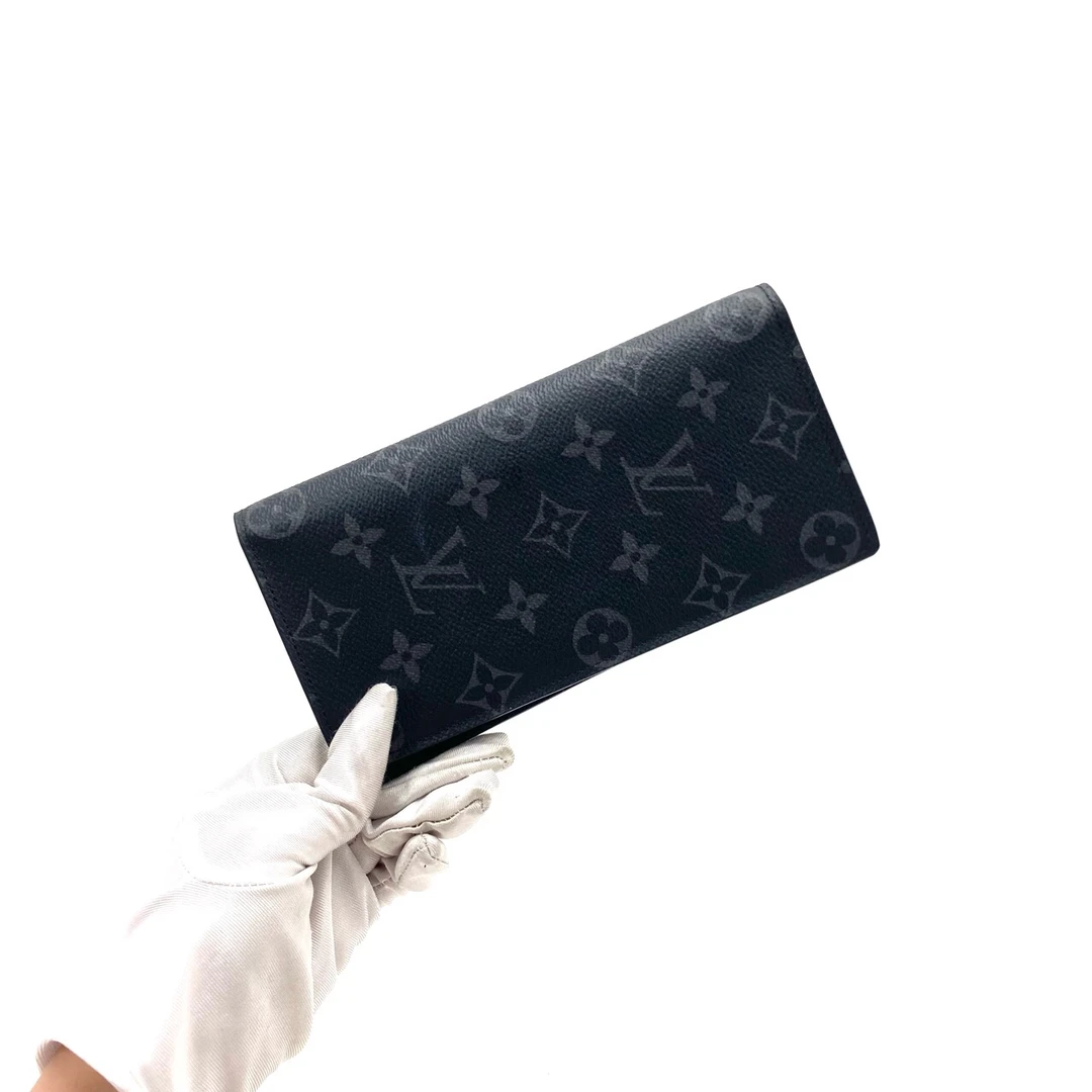 99新 LouisVuitton/路易威登 99新黑老花长款对折钱包尺寸19/10