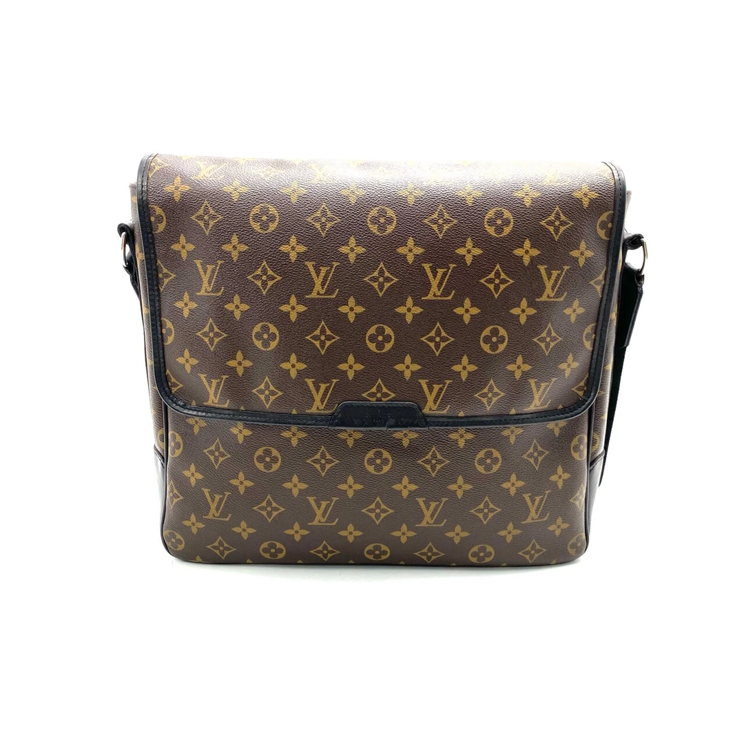 95新 LouisVuitton/路易威登 棕老花翻盖邮差包 尺寸34/30 男士