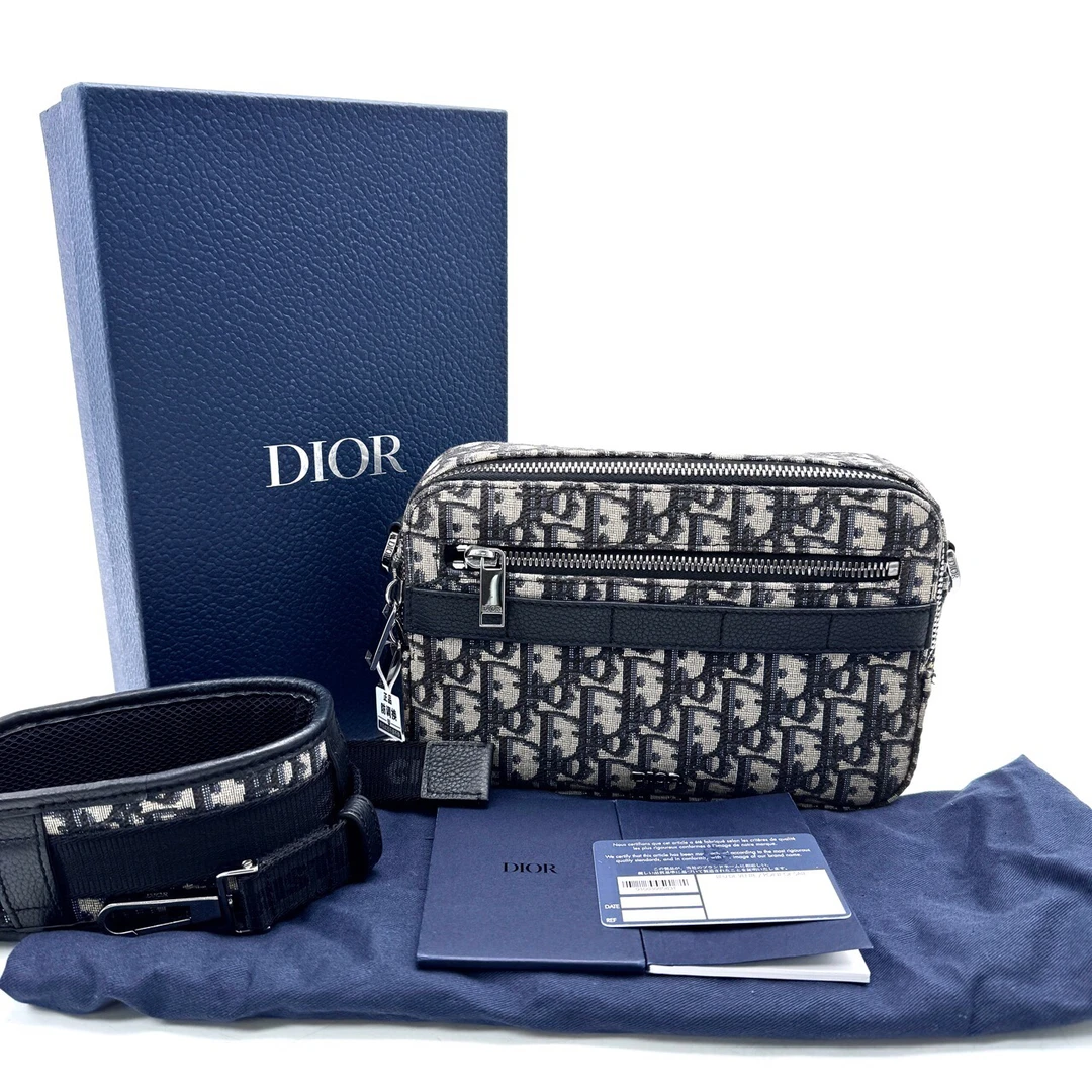 99新 DIOR/迪奥 经典老花帆布斜挎包 尺寸22/15满印时尚奢侈斜跨