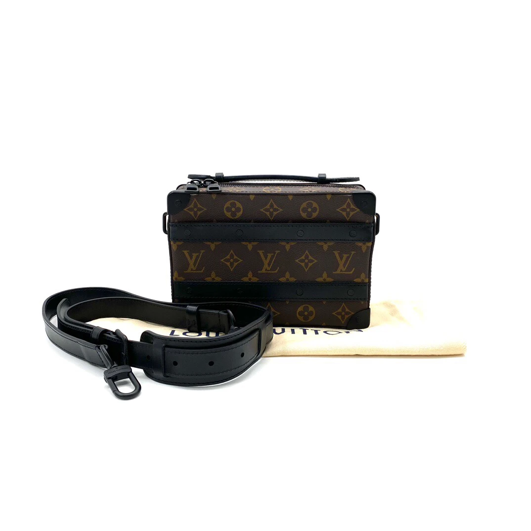 99新 LouisVuitton/路易威登 棕老花trunk盒子斜挎包22/15