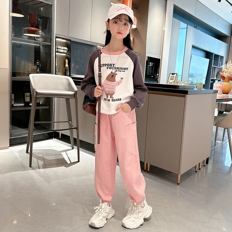 女童秋装套装洋气2024儿童网红炸街童装小女孩春秋两件套大童女装