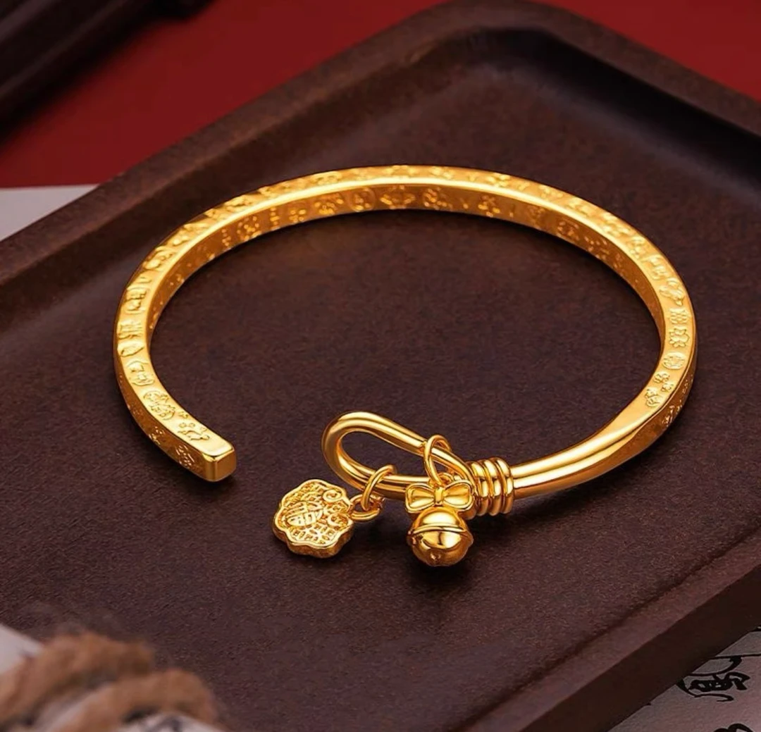 合金手镯 （3123）轻奢高级吉言蝴蝶结开口手镯--内径58
