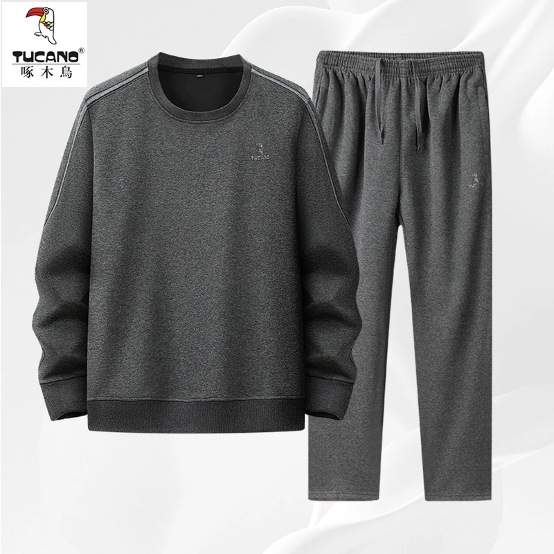 TUCANO/啄木鳥中老年春秋季休闲运动套装圆领爸爸宽松卫衣棉套装