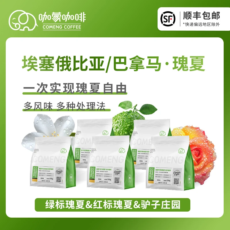 咖蒙瑰夏甄选精品手冲咖啡豆单品微批次新鲜烘焙现磨黑咖啡粉250g