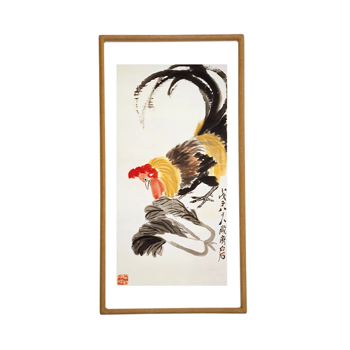 公鸡大白菜 博物馆复刻版画 中式客厅书房玄关装饰画 办公室挂画