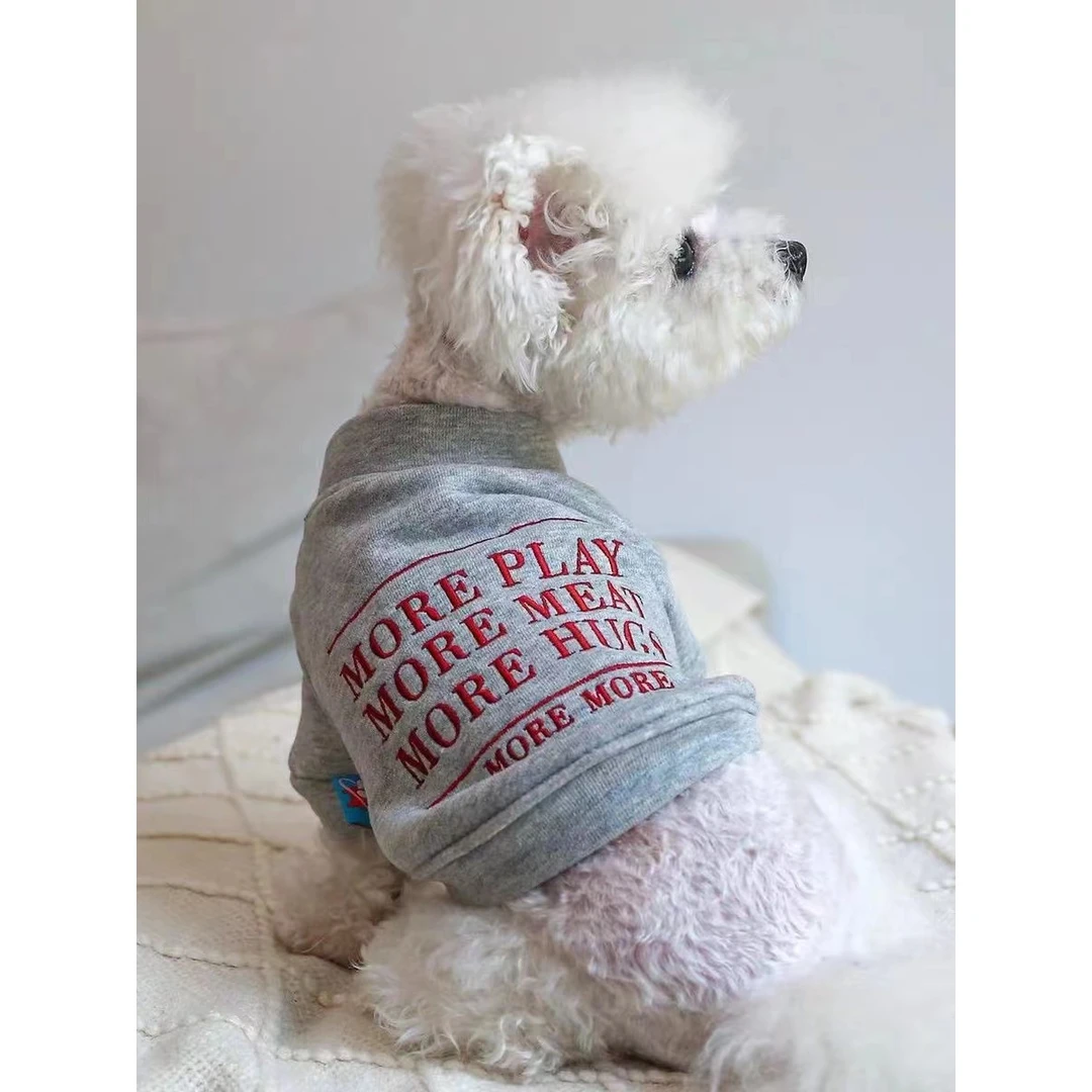 秋冬狗狗可爱衣服宠物比熊休闲加绒卫衣猫咪小型犬两脚衣泰迪博美