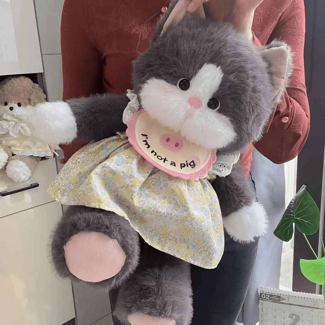 可爱仿貂绒猫咪毛绒玩具玩偶公仔小猫咪布娃娃生日礼物情人节D024