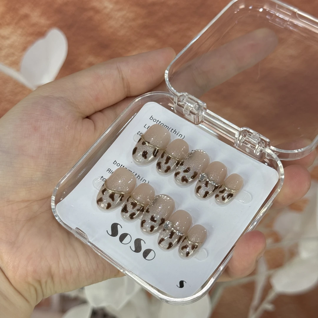 椭圆【豹豹】纯手工穿戴甲直播间下单赠送收纳盒+工具包夏季