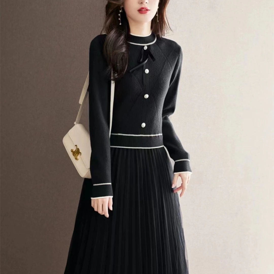 时尚百搭修身针织连衣裙