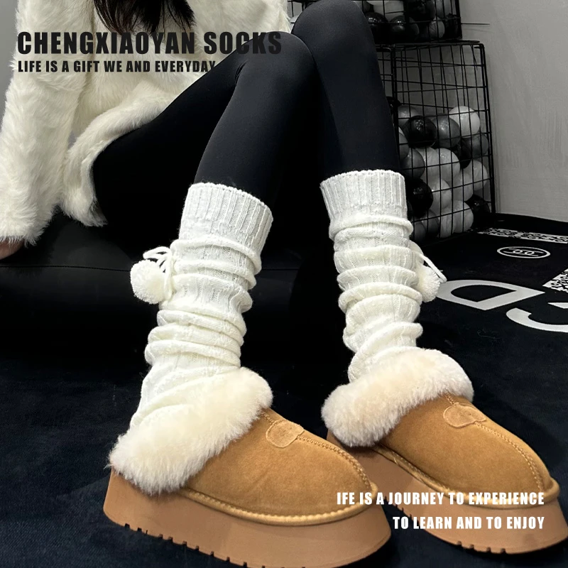 白色袜套女网红爆款秋冬长筒小腿袜子jk堆堆腿套日系洛丽塔lolita