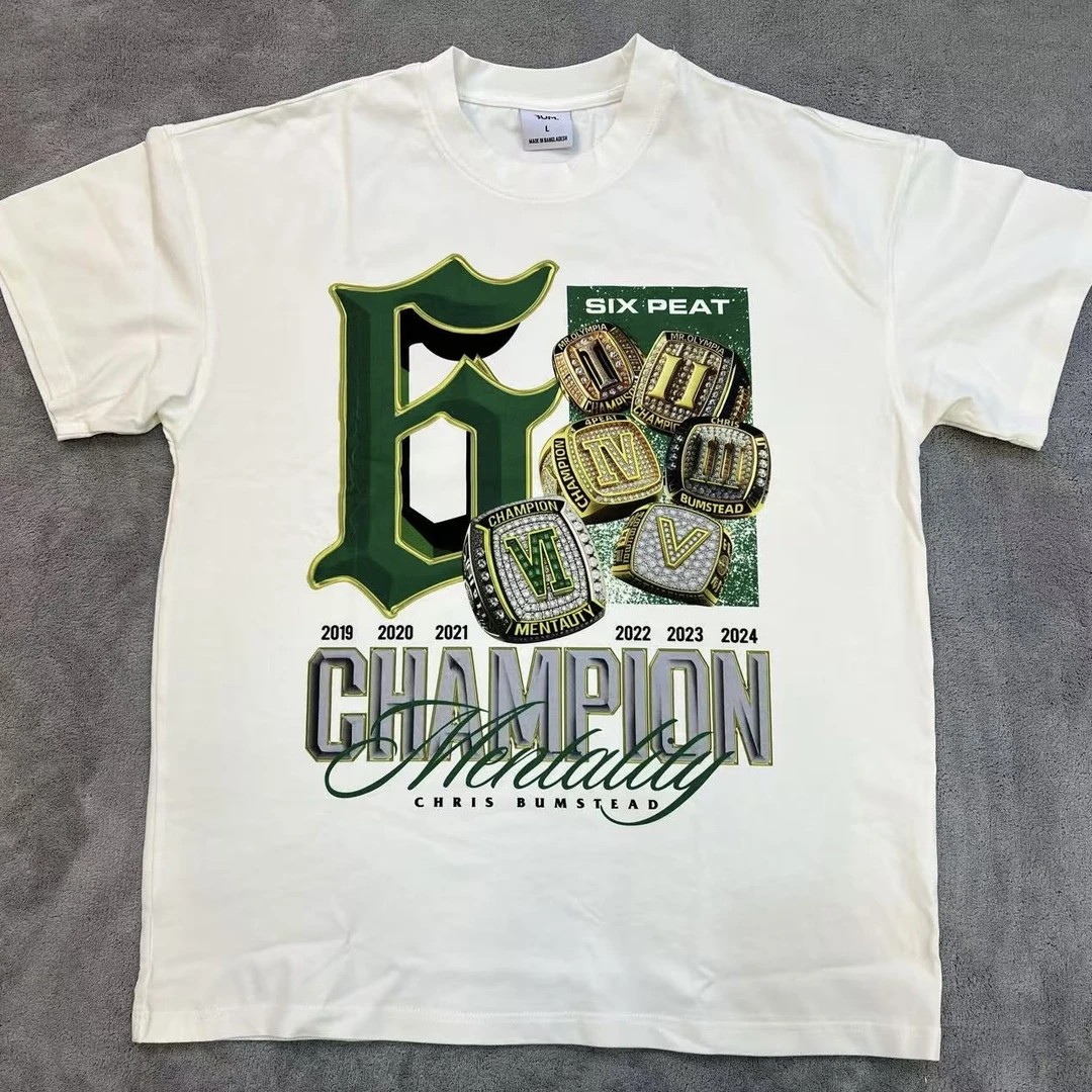 cbumfitness 克里斯六连冠纪念T恤 圆领宽松印花训练健身短袖