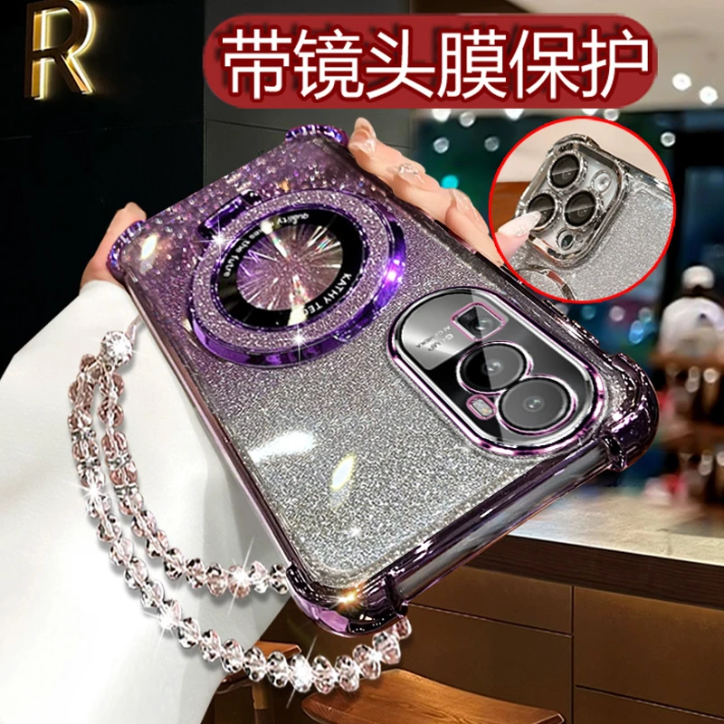 适用opporeno105G手机壳女潮PHW110网红RENO10闪粉oporno10保护壳