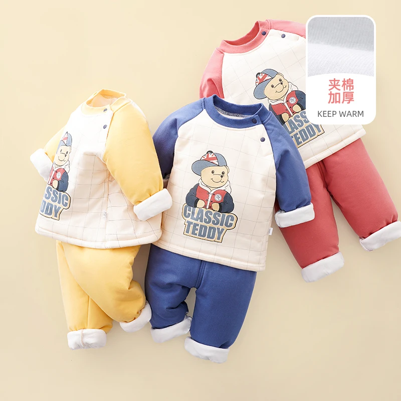 婴幼儿秋冬装两件套宝宝冬套装分体衣服男女童外套洋气加厚加厚