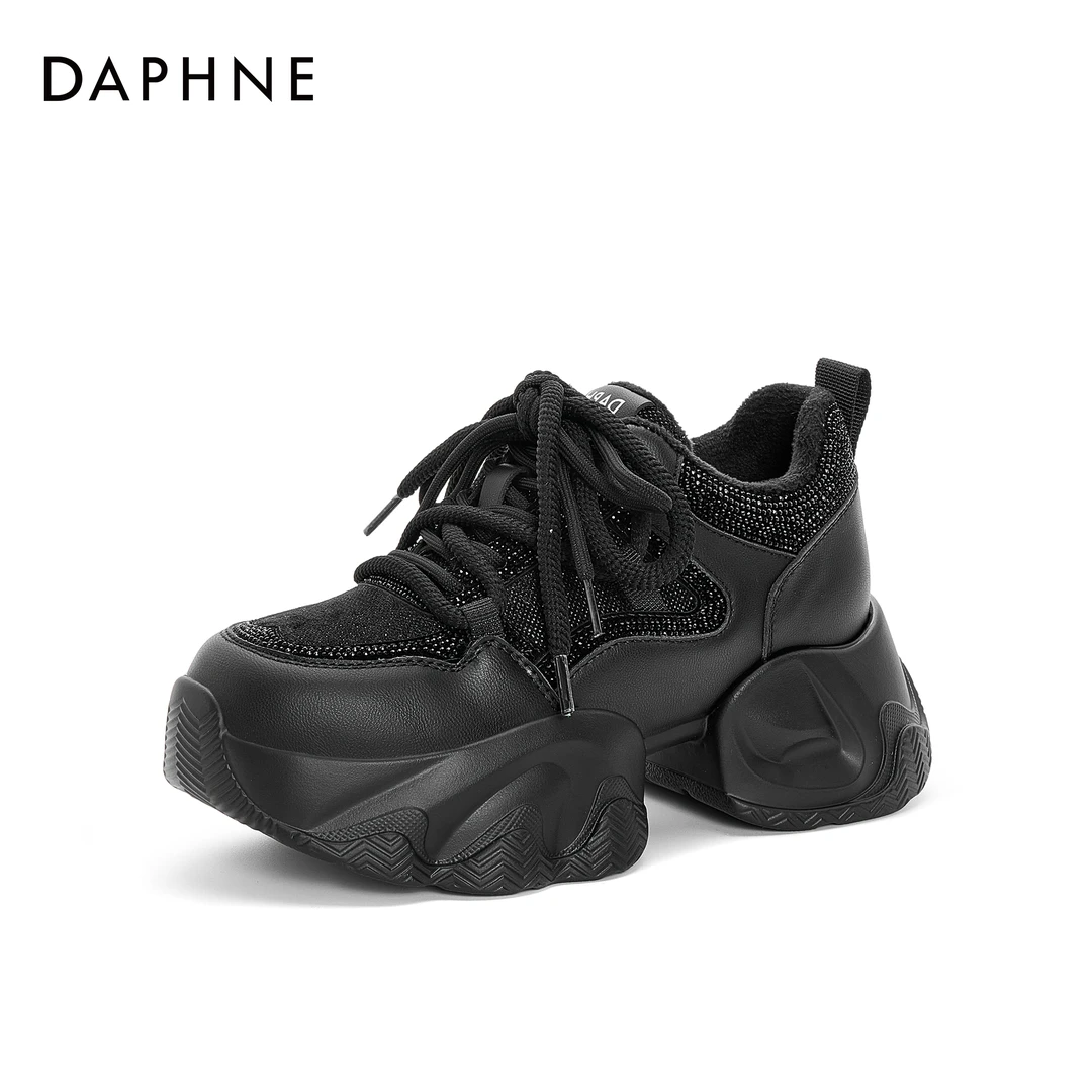 达芙妮2025年冬季上新加绒加厚防风保暖厚底增高百搭系带老宋茜代