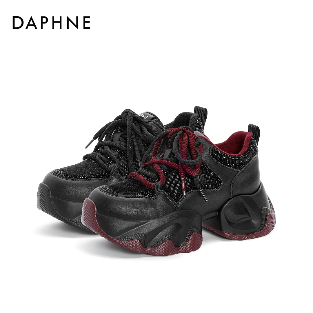 达芙妮厚底老爹鞋女春秋2025新款ins潮显脚小百搭增高运动休闲鞋