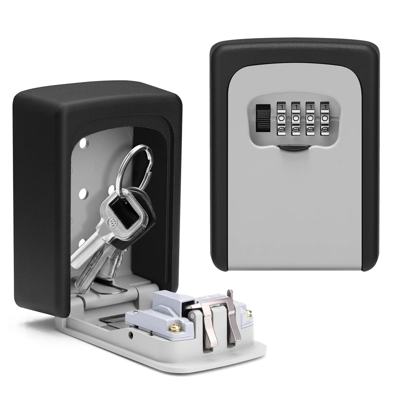 户外防盗密码钥匙收纳盒壁挂式密码锁盒子猫眼家装钥匙盒4位密码