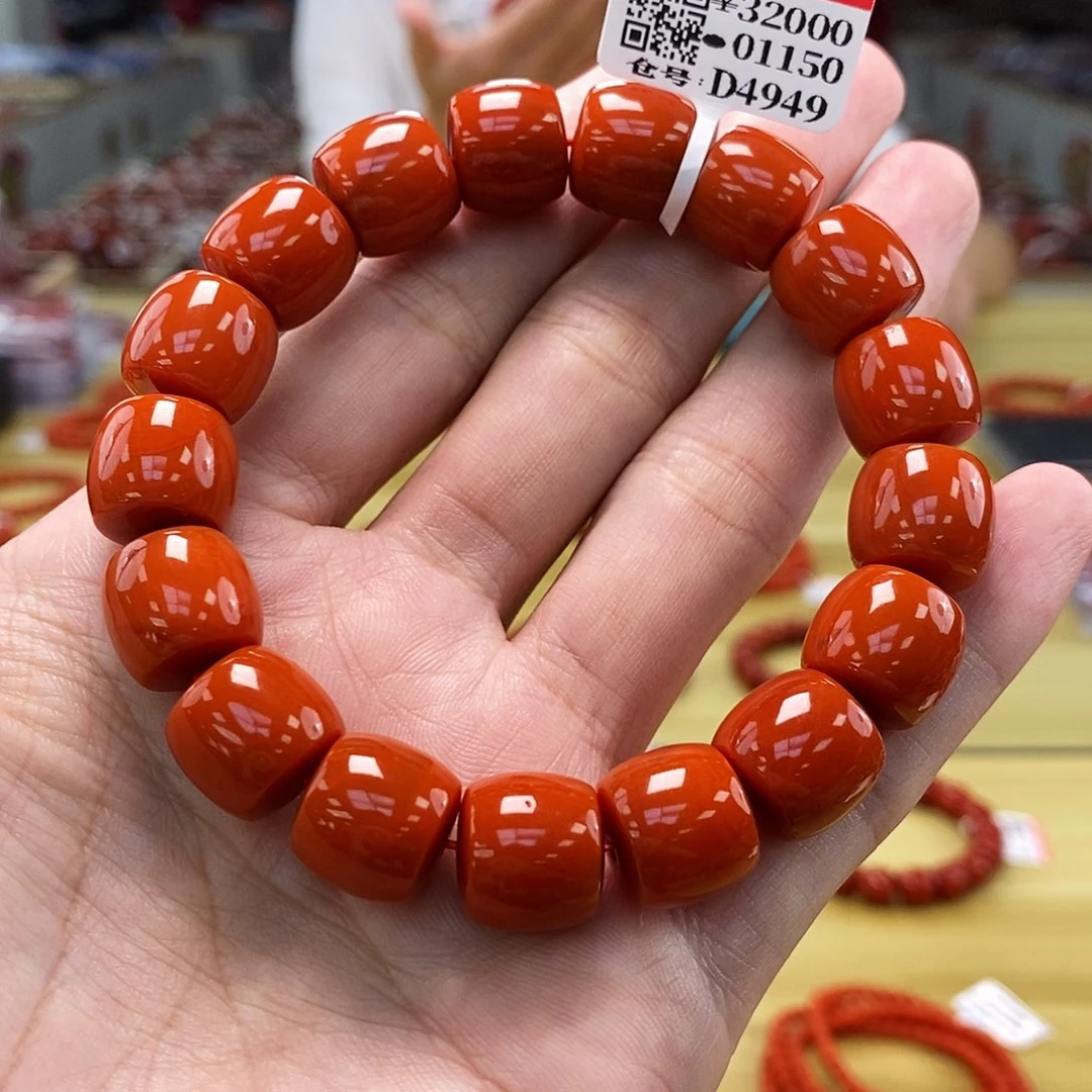 保山南红精工直切（云端）手串13mm    多样性发一