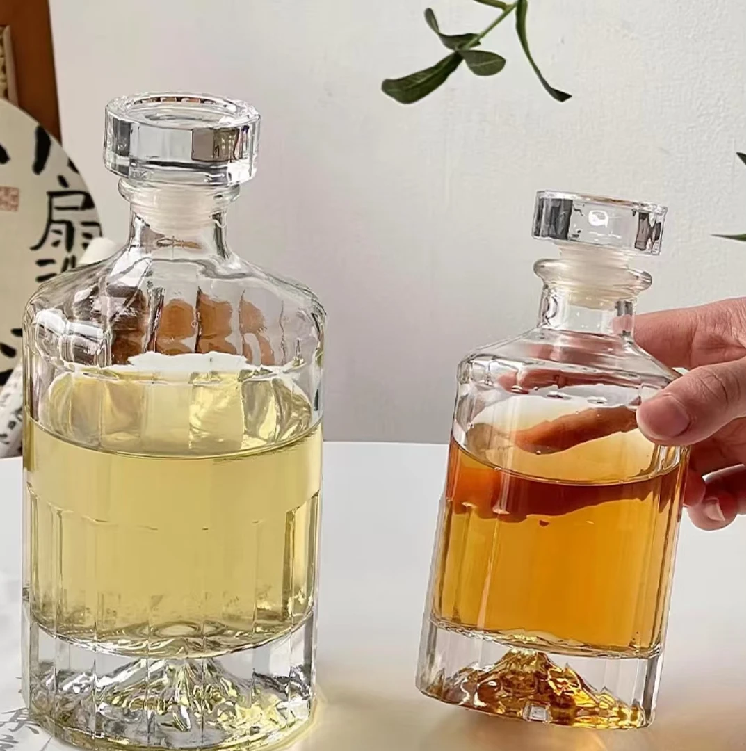 创意观山冷萃咖啡密封瓶空瓶冰茶瓶网红空酒瓶玻璃果酒分装酒壶