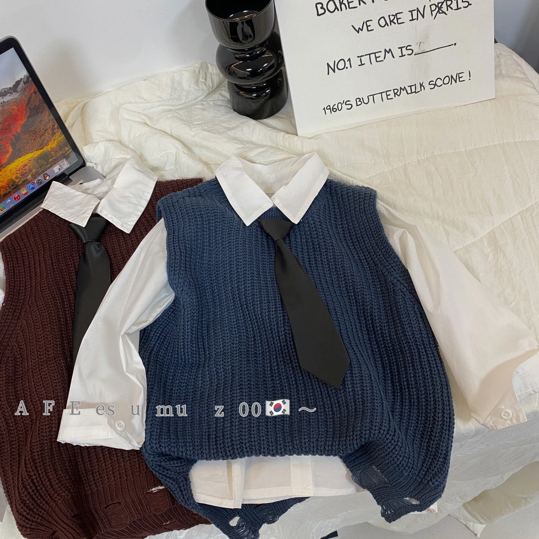 1066时尚潮流百搭洋气流行春秋男女童针织马甲