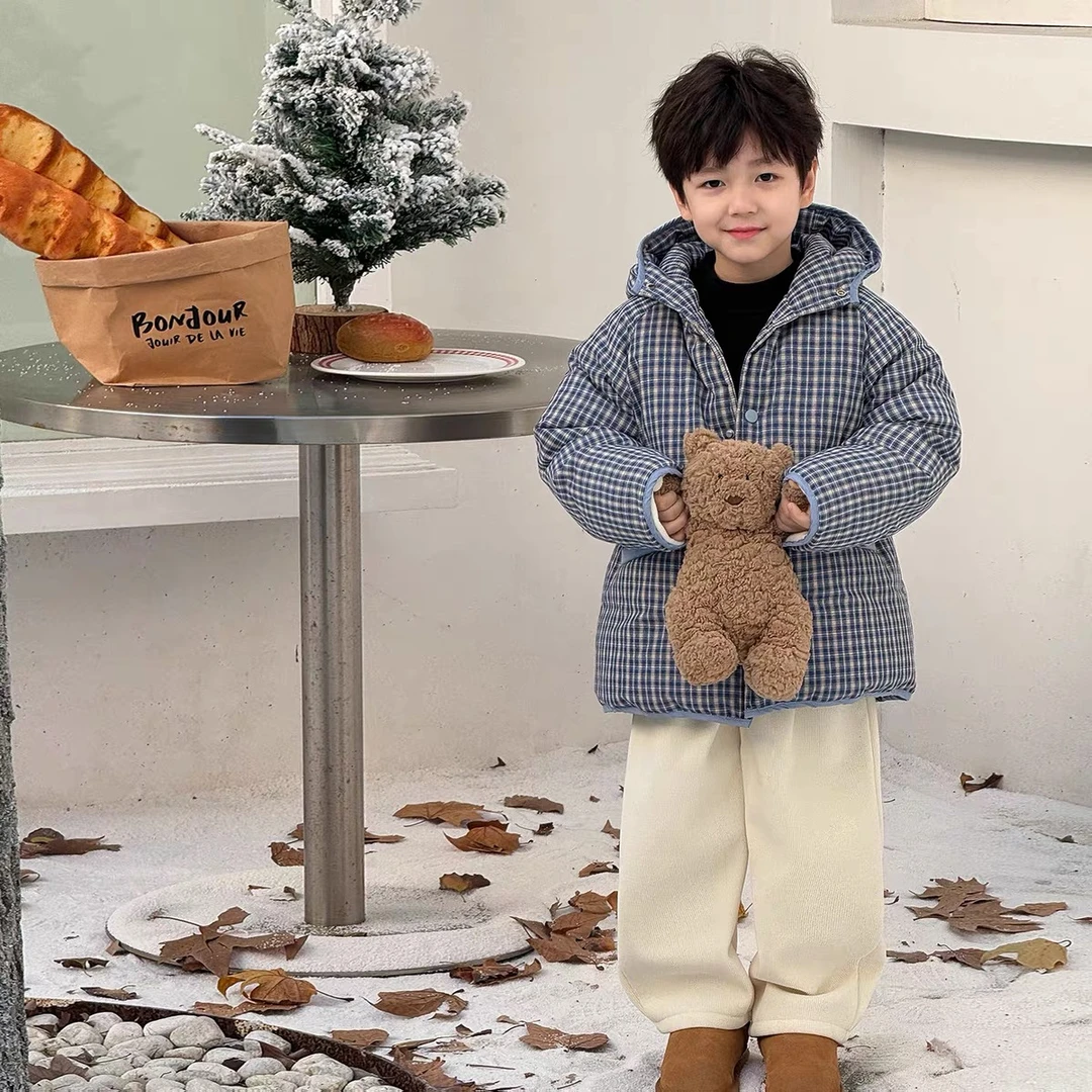 1922时尚潮流百搭洋气流行  秋冬男女童格子棉服