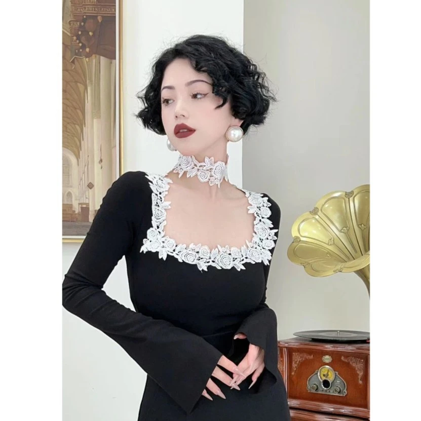 LYXJ【普罗旺斯玫瑰蕾丝】春夏款法式上衣➕颈饰10075