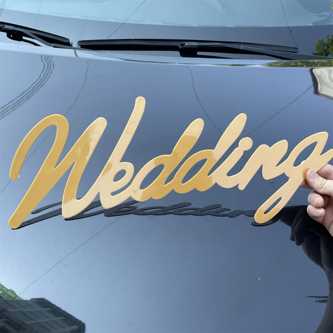 婚车英文字母牌 wedding结婚婚车造型装饰牌 婚礼花车创意车牌