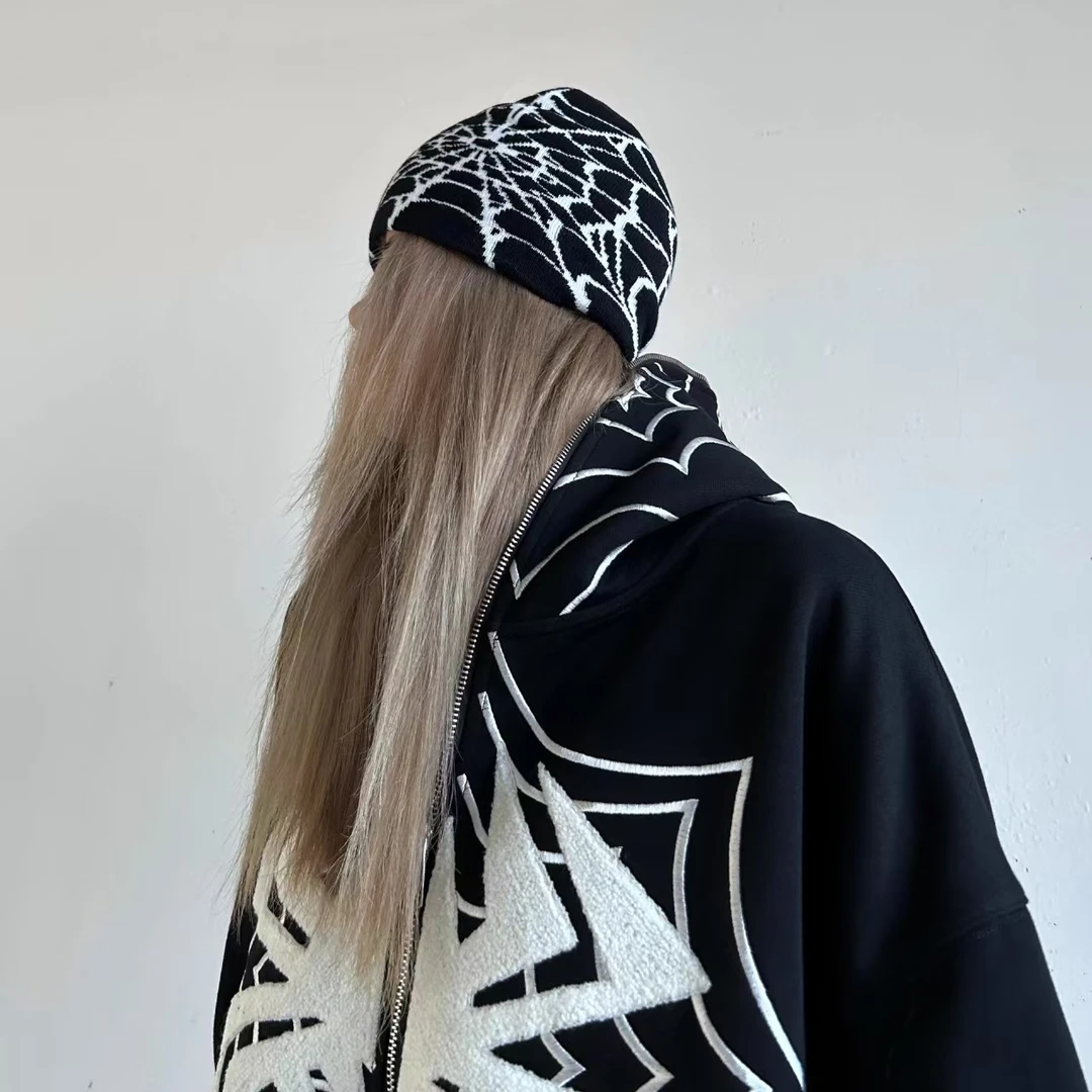 侧网欧美成人男女字母毛线针织套头帽秋冬跨境外贸潮流街头嘻哈帽