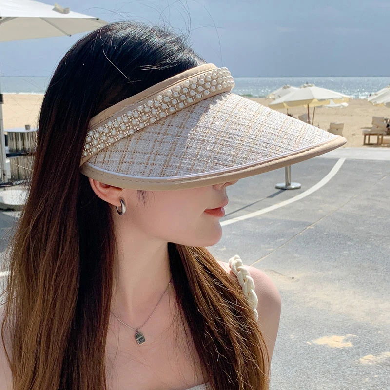 帽子气质网红百搭黑白韩版白色时尚户外新款遮脸无顶夏季防紫外线