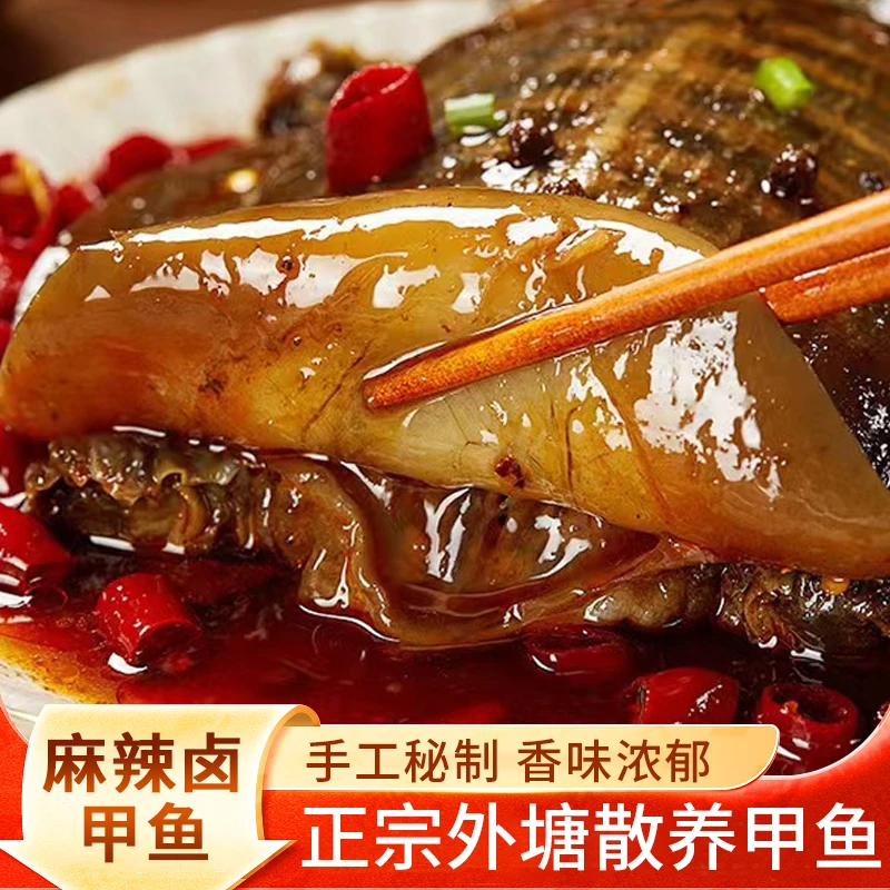 整只1斤以上（冷链发货）麻辣卤味甲鱼开袋即食手撕熟食滋补