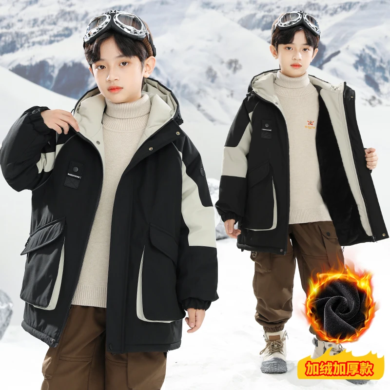 男童冬款2023新款加厚加绒加厚派克服冬装外套【TQ】D3058