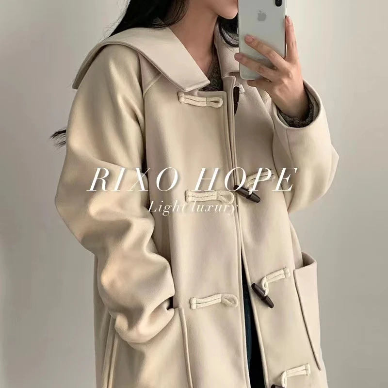 26627秋冬复古长款大衣外套衣长DZ20105 衣长106 扣子随机发货