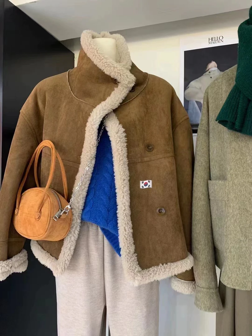 26879韩代高货皮毛一体外套加厚款外套1012衣长56