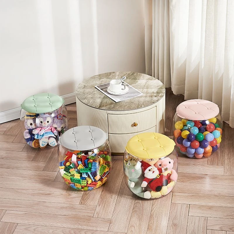 收纳凳儿童毛绒玩具娃娃玩偶收纳箱收纳桶神器透明储物凳可坐凳子