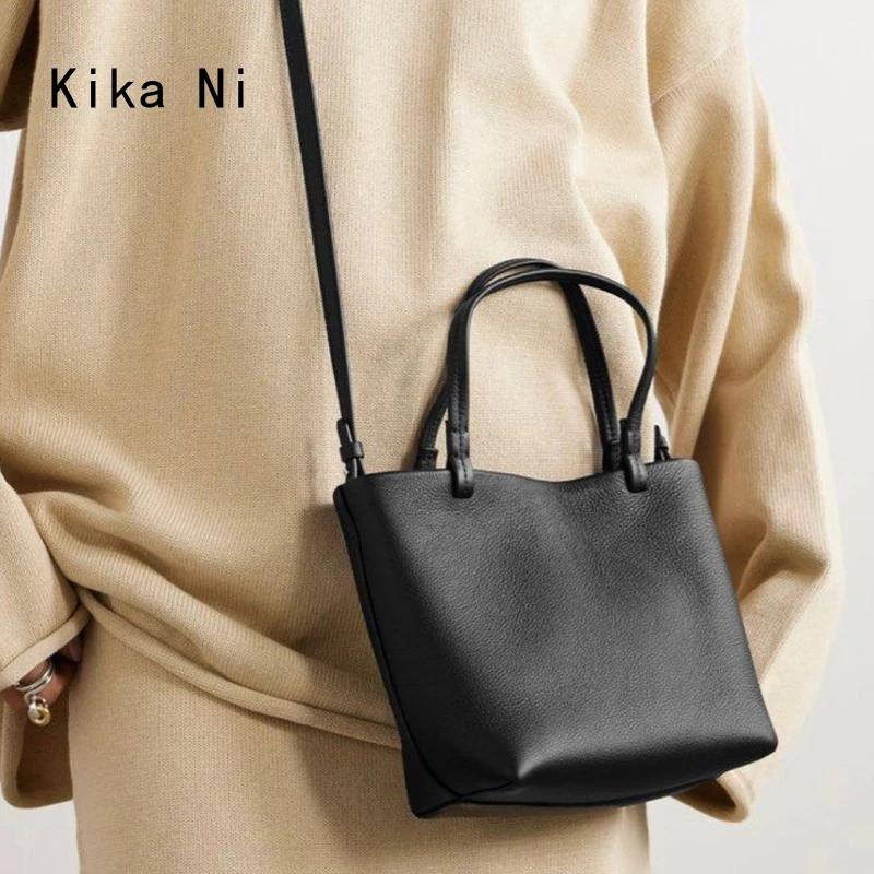 kikani 迷你托特包头层牛皮包女士手提小包通勤手拎包斜挎Tote包