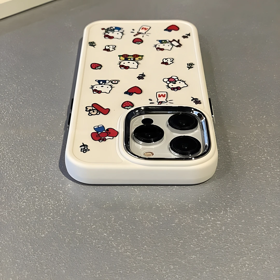 日韩卡通KT猫咪苹果13手机壳iPhone14Promax二合一11/12全包xr软