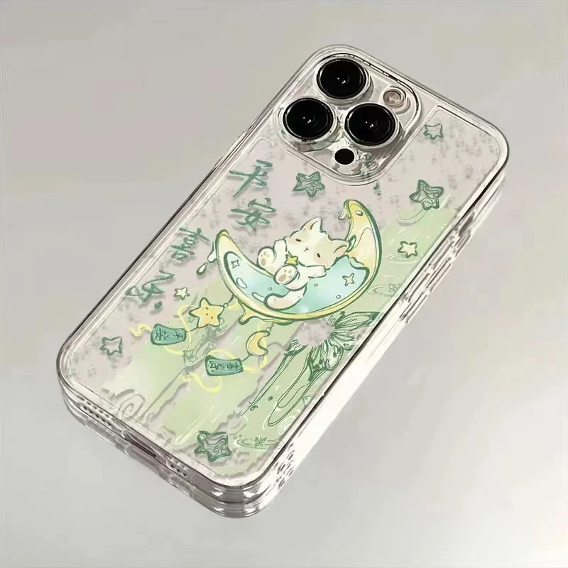 平安小猫苹果iPhone15/14promax手机壳13软壳12PRO软胶11/xs透明