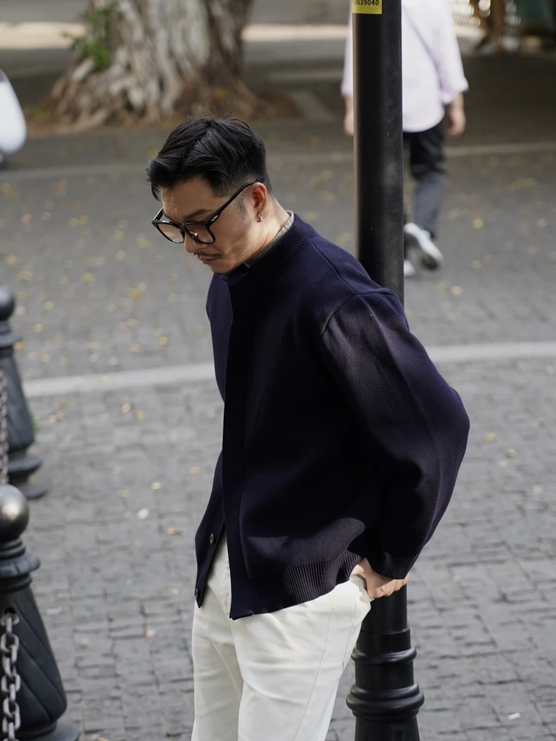 男士休闲【重磅开衫门襟设计】纽扣密针织毛衣开衫简约