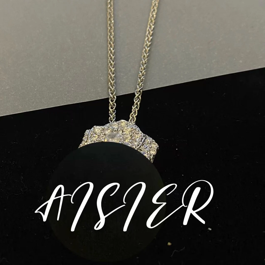 铜合金项链 t593山茶花流苏项链