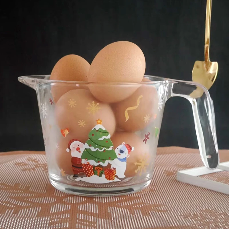 福利玻璃量杯带刻度耐高温家用烘焙厨房计量杯打蛋杯