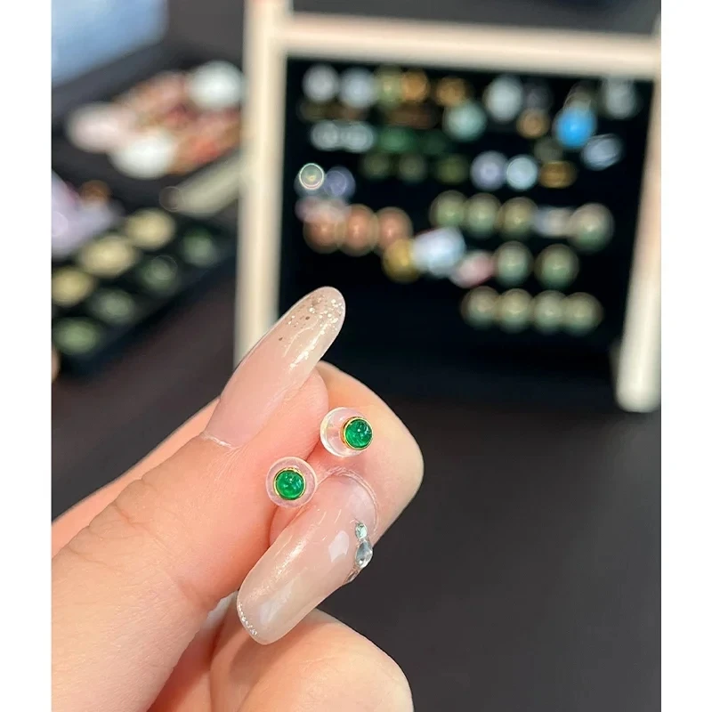 EMPRESS【18K金祖母绿耳钉】