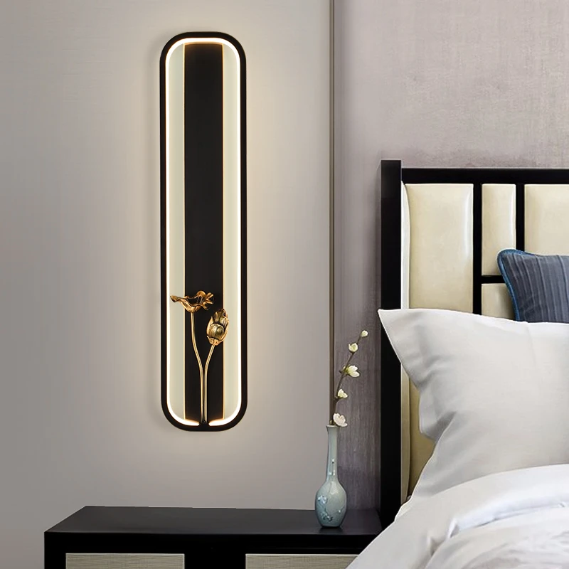 新中式全铜壁灯中国风客厅电视背景墙灯茶室卧室床头灯2023新款