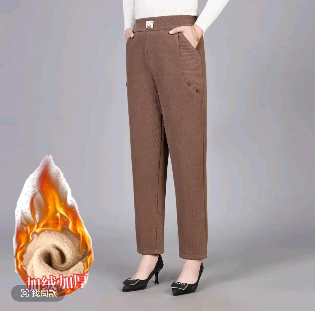 A018秋冬季新款宽松时尚裤子春季妈妈外穿哈伦女士中年显瘦休闲裤