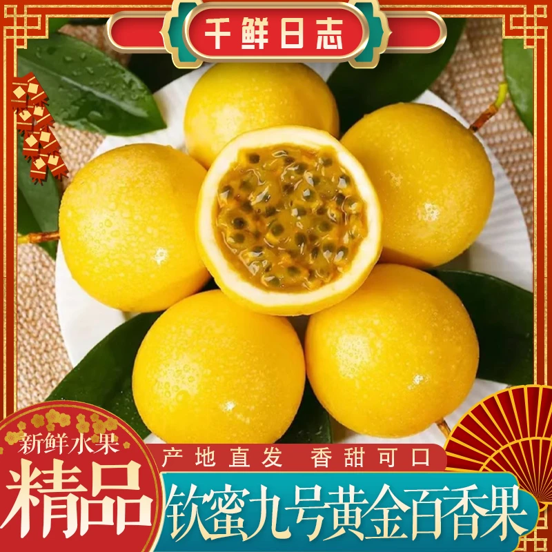 钦蜜9号黄金百香果10个装热带新鲜水果现摘纯甜清香单果60g-70g