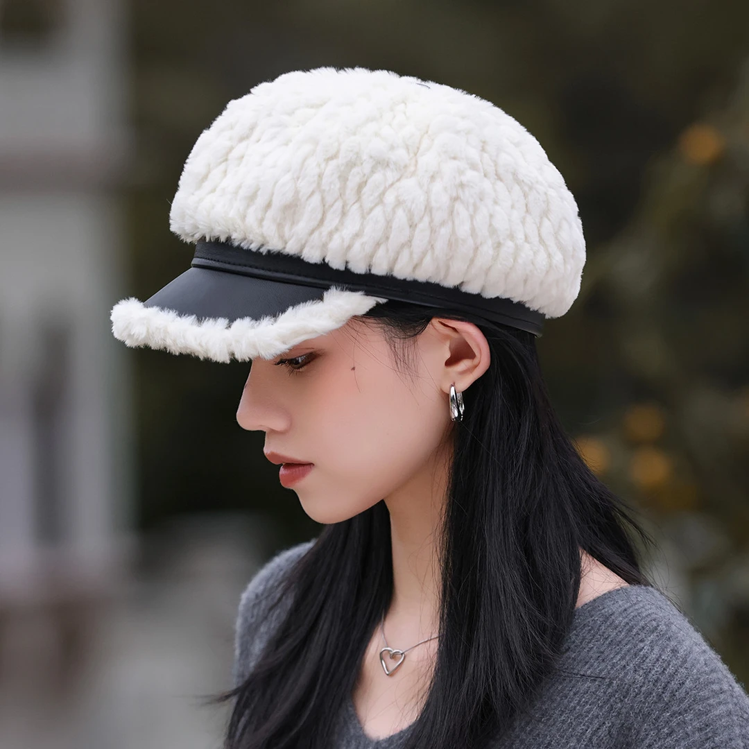 【加绒保暖】2024新款秋冬女士八角帽防风高级感时尚贝雷帽子