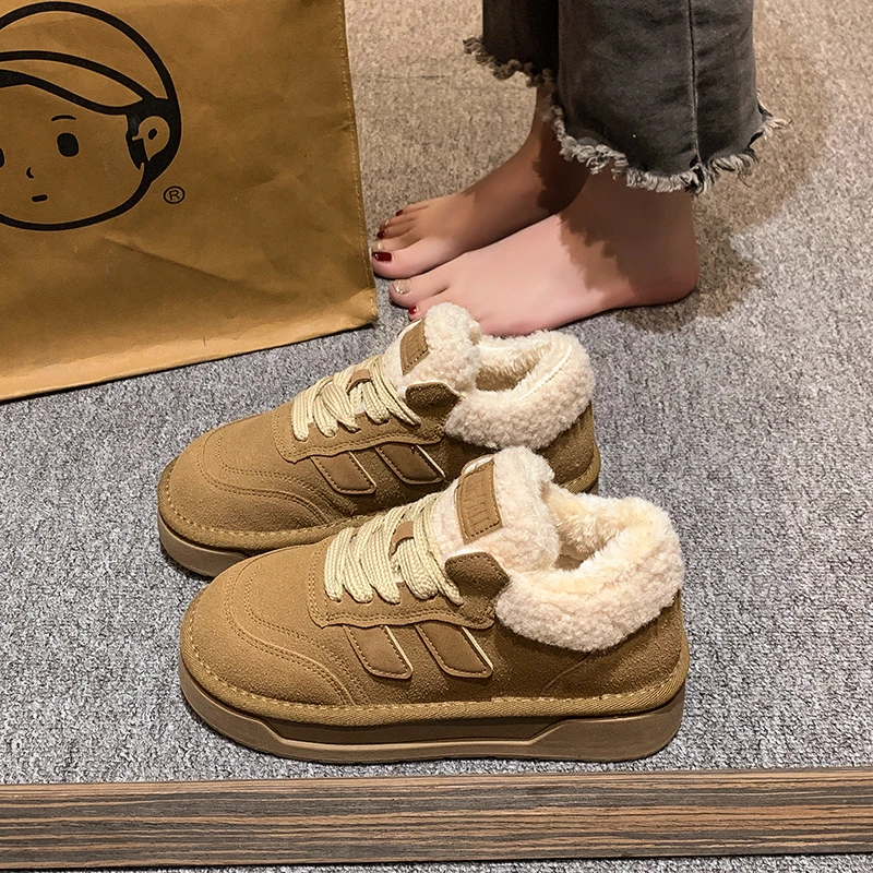 雪地靴女冬季加绒加厚2023新款防水防滑皮毛一体保暖时尚网红棉鞋