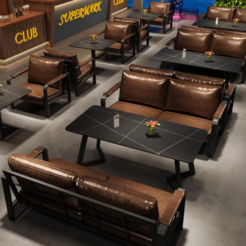 工业风小酒馆酒吧桌椅清吧音乐餐吧卡座沙发烧烤店咖啡厅商用沙发