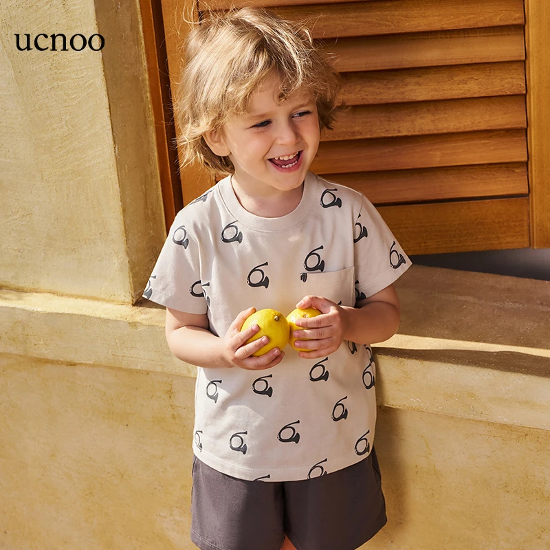 UCNOO/与虫小螺号儿童短袖24夏透气小童T恤男女童吸湿透气休闲